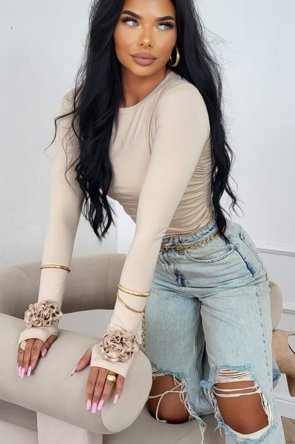 Bluzka z różą na rękawie - Rosebaby