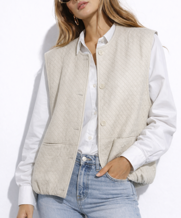 Kamizelka pleciona z ekoskóry - CITY