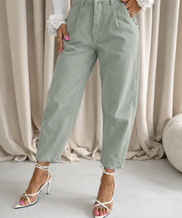 Spodnie balonowe kolor matcha - Matcha