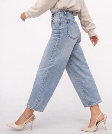 Spodnie balony z wysokim stanem jeansowe - Baloon