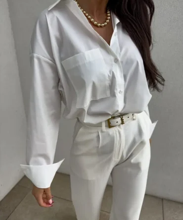 Koszula bawełniana oversize - Pocket