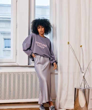 Spódnica satynowa szara - Satenly