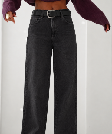 Spodnie jeansy o kroju wide leg - Denny